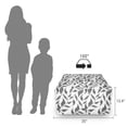 thumbnail image 3 of Grey Rectangle Pouf, Abstract Leaves on Vines Pattern Modern Nature with the Organic Line Forms Print, Foot Stool for Living Room Office Ottoman with Cover, 25", Grey and White, by Ambesonne, 3 of 4