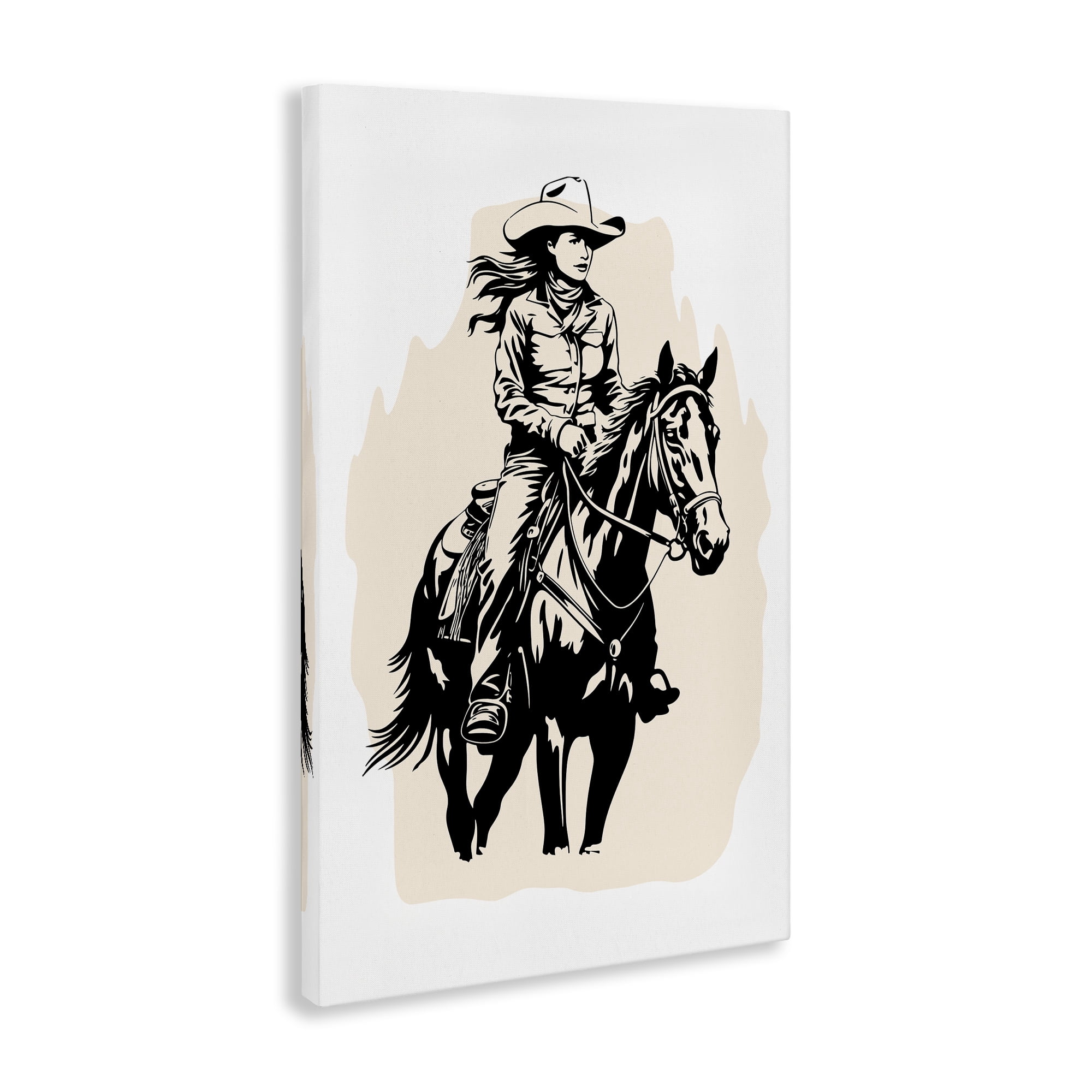 Stupell Industries Saddle Sisters Cowgirl People Painting Wrapped Canvas Art Print Wall Art, 20 x 30