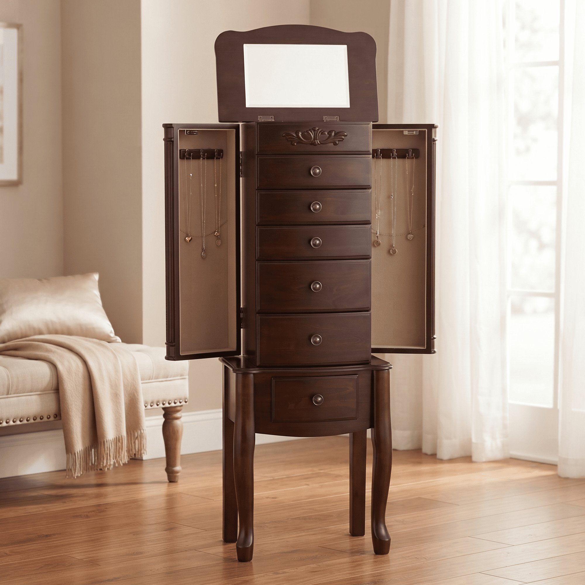 Hives & Honey Morgan Jewelry Armoire - Walnut