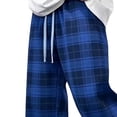 thumbnail image 4 of Lmueinov Mens Plaid Pajama Pants Straight Leg Lounge Pants with Pockets Drawstring Waist Soft Cotton Blend Comfortable Sleep Pants Casual Loungewear for Home, 4 of 4
