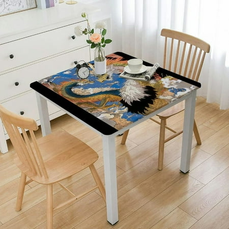 

Facannap Dragon Feathers Sky Square Table Cover Full Width Single-Sided Printing 100% Polyester Fiber 52*52