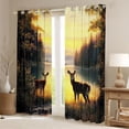 thumbnail image 2 of Erosebridal Jungle Animal Bears Blackout Curtains Set of 2 (52x84 Each) For Boys Girls,Teens Woodland Lake Wildlife Window Curtains, 2 of 6