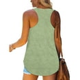 thumbnail image 2 of Vedolay Womens Tank Tops Summer Basic Women's Tank Top Ladies V-Neck Silky Loose Sleeveless Blouse Satin Tank Shirt,Green M, 2 of 4