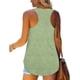 thumbnail image 3 of Gibobby Camisola informal de verano para mujer, camiseta sin mangas de Color liso con cuello de y botones(Verde,XG), 3 of 5
