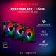 thumbnail image 3 of Kit 3 Ventiladores Gamer Balam Rush EOLOX BLAZE EX50K 120mm ARGB Diseño Circular Borde LED Rainbow 1500RPM Negro 3 Pin Controladora BR-937986, 3 of 6