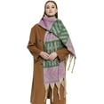 thumbnail image 3 of Kukuzhu Women's Fringed Scarf Shawl Leaf Pattern Autumn And Winter Thick Scarf Simple Fashion Shawl, 3 of 4