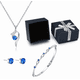 thumbnail image 2 of Conjunto de Joyas Malubero collar aretes Pulsera color Plata Piedras azul, 2 of 3