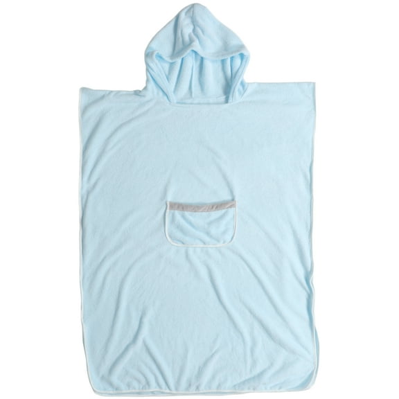 LIFKOME Skyblue Coral Fleece Bathrobe with Hood for Women Comfortable and Cozy 1 Size Fits Most