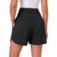 thumbnail image 2 of Women's High Waisted Yoga Shorts with Zipper Pockets, Loose Fit Drawstring Athletic Shorts for Women, Quick Dry Breathable Casual Workout Running Lounge Shorts for Gym Hiking Travel, 2 of 8