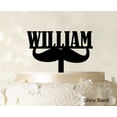 thumbnail image 1 of Custom Name Cake Topper Personalized Shiny Black Cake Topper Color Option Available 5-7 Inches Wide, 1 of 1