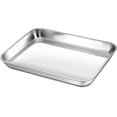thumbnail image 1 of Small Baking Toaster Oven Pan P&P CHEF Stainless Steel Toaster Oven Tray Rectangle .\uD x .\uD x \uD Non Durable Mirror Finish Easy Clean, 1 of 7