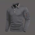 thumbnail image 1 of pstuiky camisas de manga larga para hombre, Camiseta de manga larga con solapa y botones para hombre, color liso, con cuello cuadrado pequeño camisetas de hombre l, 1 of 7