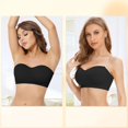 thumbnail image 6 of Riforla Women's Comfortable and Bra Wrapped Chest Strapless Non Wrapped Bra Bras for Women Black XL, 6 of 7