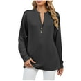 thumbnail image 2 of RXIRUCGD Mode Décontractée pour Femmes Sweat-Shirt à Manches Longues Col en V Confortable, Noir, Taille: m, 2 of 9