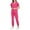 Hot Pink #021, variant on Scrubs for Women Set Petite Spring Summer V-Neck Scrub Top and Jogger Pants Quick Dry Nursing Workwear Stretch Medical Uniform with Pockets Dark Green S
