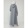 thumbnail image 6 of Hood Detailed Snap Fastener Sports Topcoat- Gray Blue - Benin, 6 of 8