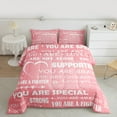 thumbnail image 3 of Manfei Pink Love Heart Bedding Comforter Set for Teen, Positive Word Twin Comforter Sets, Romantic Valentines Day Reversible Bedding Set, Lightweight Room Decor, 2pcs, 3 of 8