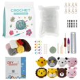 thumbnail image 2 of 8Pcs Crochet Kit Crochet Knitting Kit Cute Animal Crochet Starter Pack with Keychain for Beginners, 2 of 9