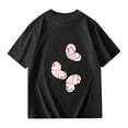 thumbnail image 2 of WOYY Toddler Girls Loose Short Sleeve T Shirt Butterfly Print Casual Summer T-Shirt, Sizes 3-13, 2 of 5