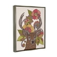 thumbnail image 3 of Stupell Industries Detailed Deer Wild Floral Blossoms Mandala Fractals Graphic Art Luster Gray Floating Framed Canvas Print Wall Art, Design by Valentina Harper, 3 of 9
