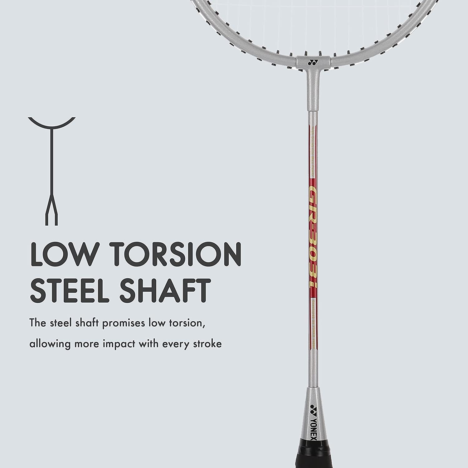 YONEX GR 303i Aluminum Strung Badminton Racket with Full