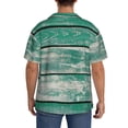 thumbnail image 3 of Honeii Old Green Wooden for Men's Short-Sleeved Button-Up Collared Shirt Featuring A Pocket, Perfect for Beach Vacations, And Travel Adventures.-Small, 3 of 5
