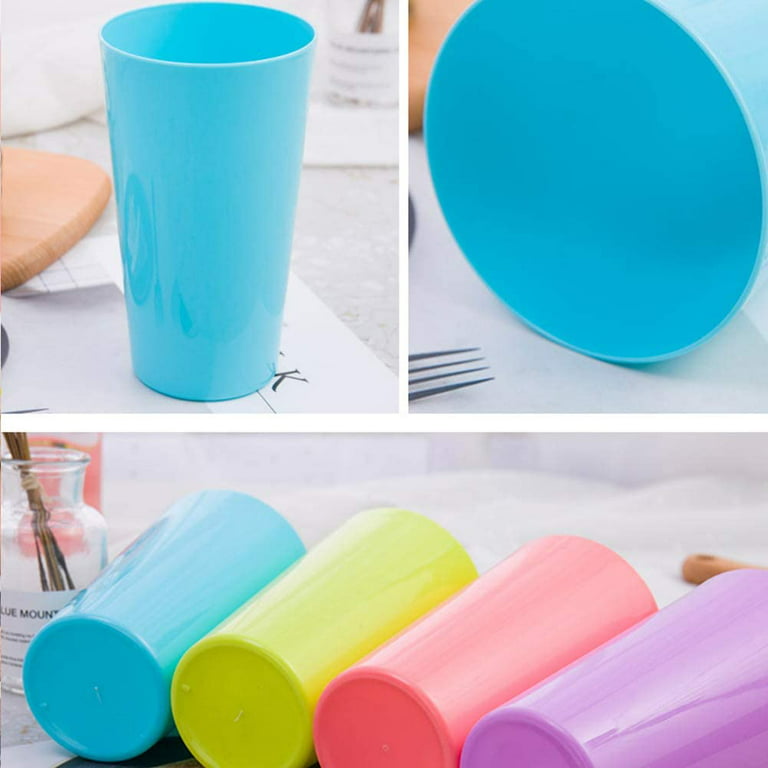 Lot of 5 Colorful PLASTIC BPA Free Drink Cups Kids Short Tumblers