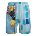thumbnail image 6 of Kll Prague Ratter Dog In Bathtub Men'S Casual Summer Beach Shorts Hawaiian Shorts With Pockets-Medium, 6 of 9