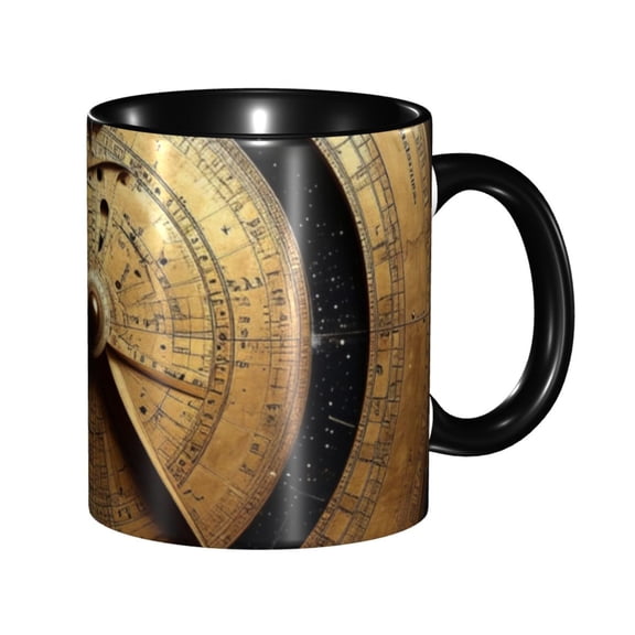 Astrolabe Coffee Mug Fun Custom Ceramic Mugs 11oz Black