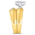 thumbnail image 4 of 10kt Yellow Gold His Hers Round Diamond Cluster Matching Wedding Set 3/8 Cttw, 4 of 4