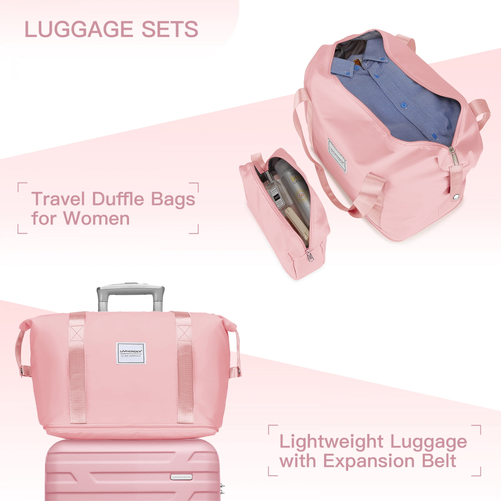 6-Piece Expandable Hardside Luggage Set with Spinner Wheels & TSA Lock - Includes Duffel Bags