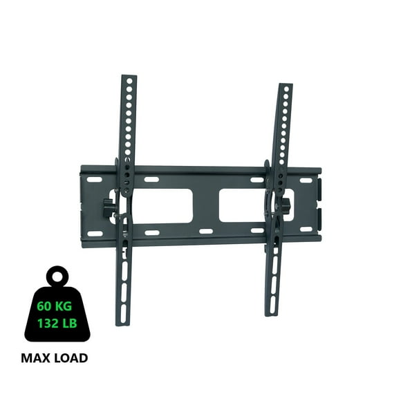 Techly 23" to 55" Tilting LCD/LED TV Wall Mount - Tilt +/-15° - VESA up to 400x400 mm - Holds up to 60 kg, Black