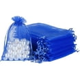 thumbnail image 3 of Organza Bags-Casewin 100pcs 4 x 6 Inch Gift Bags Organza Drawstring Pouch Jewelry Party Wedding Favor Party Festival Gift Bags Candy Bags, (Blue), 3 of 8