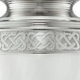 thumbnail image 5 of Reminded Cremation Memorial Urn for Human Ashes, Silver and White Adult Brass Funeral Urn with Velvet Bag, 5 of 7