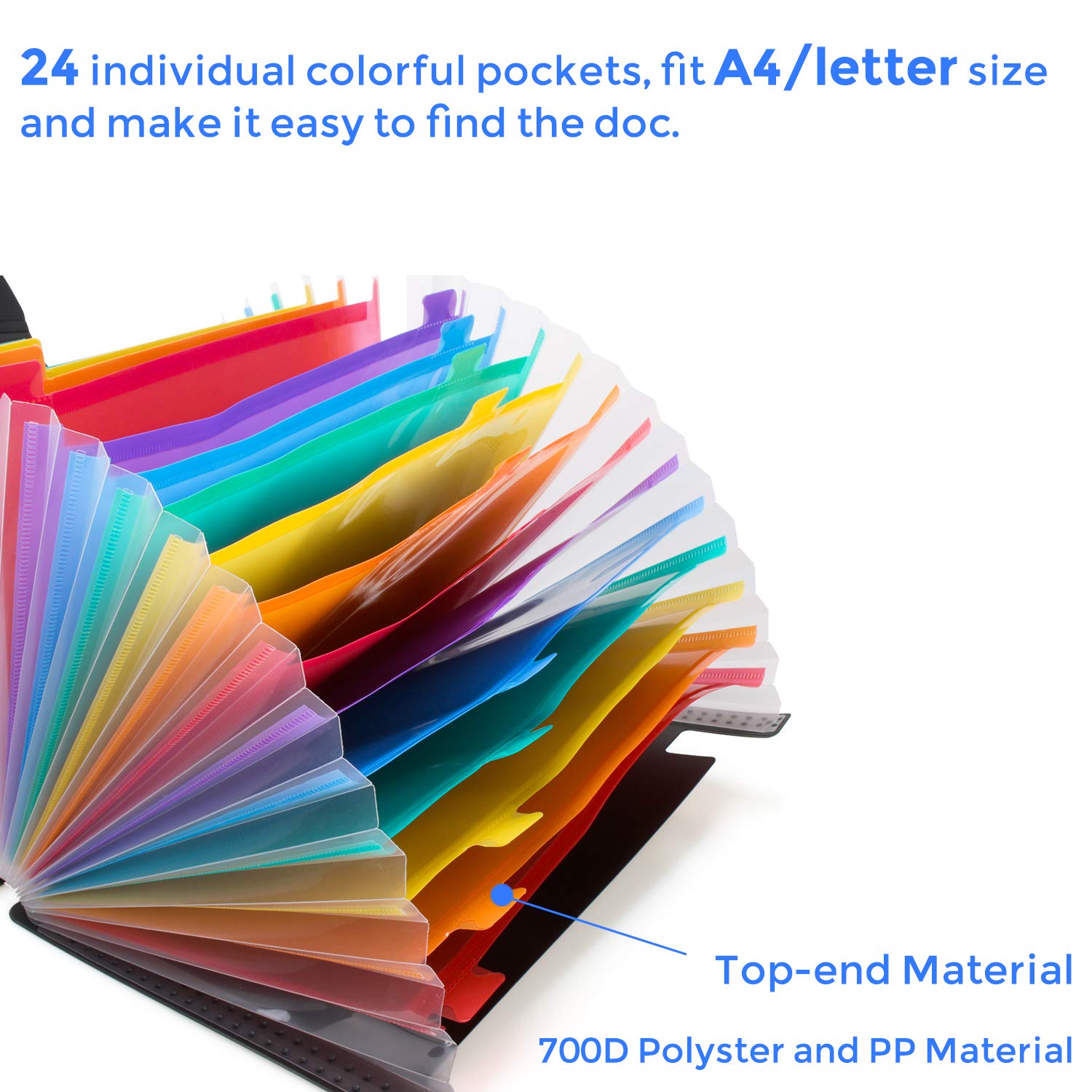 Annvchi Accordion File Organizer with 24 Pockets and Lid photo 5