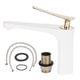 thumbnail image 1 of Grifo de lavabo G1/2 moderno, mezclador de agua fría y caliente, accesorio de baño, oro blanco, 1 of 14
