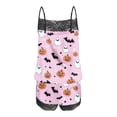 thumbnail image 4 of Simua Lace Cami Pajamas for Women, Womens Halloween Print Sleeveless Tank Top and Shorts Nightwear Pjs Set, Size S-XXL, 4 of 5