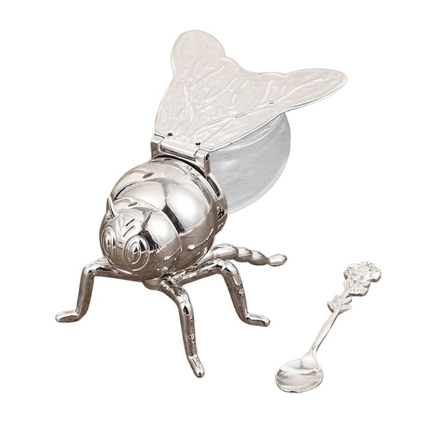 Tarro de miel de con cuchara, recipiente para azúcar, para condimentos, aceite, hogar, festivo