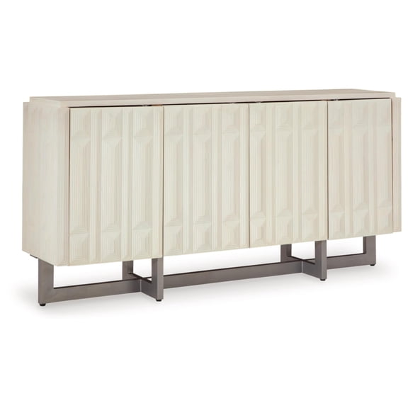 Signature Design by Ashley Ornawel Distressed White Accent Cabinet