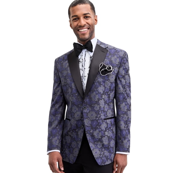 Tayion Mens Classic fit Dinner Jacket Blazer 38 R Purple Floral