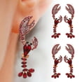 thumbnail image 3 of Pendientes Colgantes, Hermosos Pendientes Con Forma De Langosta A Prueba De Alergias, 2 Pares Elegantes A La Moda Para Decoración Femenina Regalo Para Mujer, 3 of 7