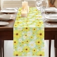 thumbnail image 3 of Table Runners 70 Inches Long Dress Scarves, Farmhouse Daisy Farmhouse Coffee/Dining/Kitchen Table Decor, Holiday Table Runner, Spring Watercolor Yellow White Floral Green 13x70 Inch, 3 of 9