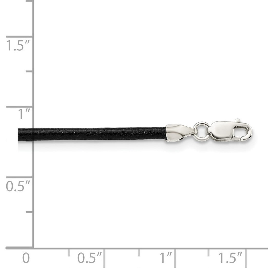 925 Sterling Silver 2mm Black Leather Cord Necklace 20 Inch Pendant Necklace for Women