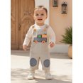 thumbnail image 6 of BemeyourBBs Baby Boy's Fall Sets Long Sleeve Romper Pumpkin Striped Overalls, 6 of 9