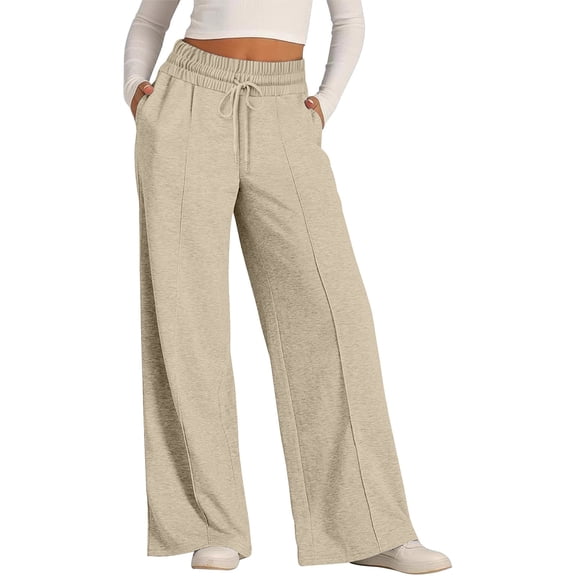 Certgust Hot Sales Women's Pants Palazzo Pants for Women Elastic Waist Wide Leg Sweatpants Casual Comfort Trousers