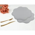 thumbnail image 6 of REGALWOVEN Placemat Set of 6 Faux Leather Placemats for Kitchen Dining Table Decor, Washable Table Placemats Wipeable Table Mat Gray 15*15in, 6 of 7