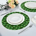 thumbnail image 4 of GZHJMY St Patrick's Day Clover Round Placemasts Set of 4, Non-Slip Heat Resistant Place Mats Washable Kitchen Dining Table Mats, 15.4", 4 of 5