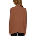 thumbnail image 4 of Made by Johnny Women's Drape Front Open Cardigan Long Sleeve Irregular Hem S-5XL Plus Size L RUST, 4 of 6