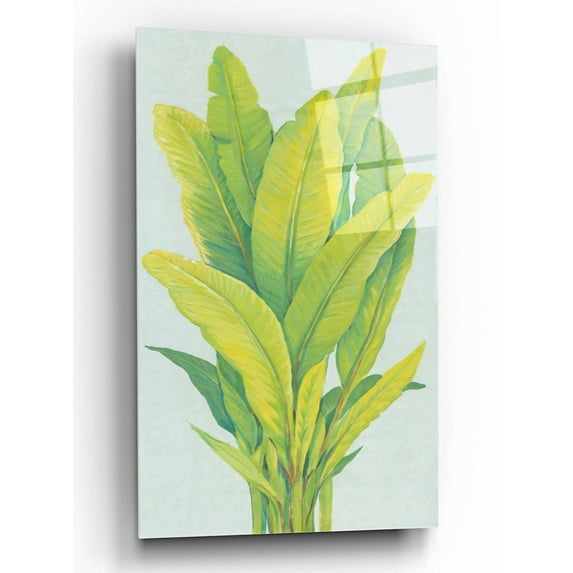 Epic Art 'Chartreuse Tropical Foliage I' by Tim O'Toole, Acrylic Glass Wall Art, 16"x24"