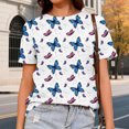 thumbnail image 4 of Ankishi Womens Butterfly T Shirts Crewneck Short Sleeve Summer Tee Shirt Regular Fit Trendy Clothes for Streetwear, 4 of 6